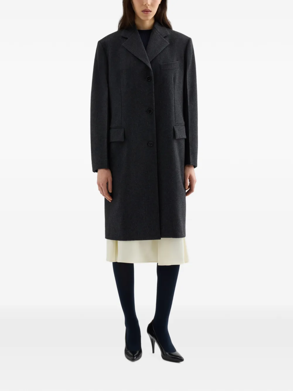 Jil Sander Jas van vervilte wol Grijs