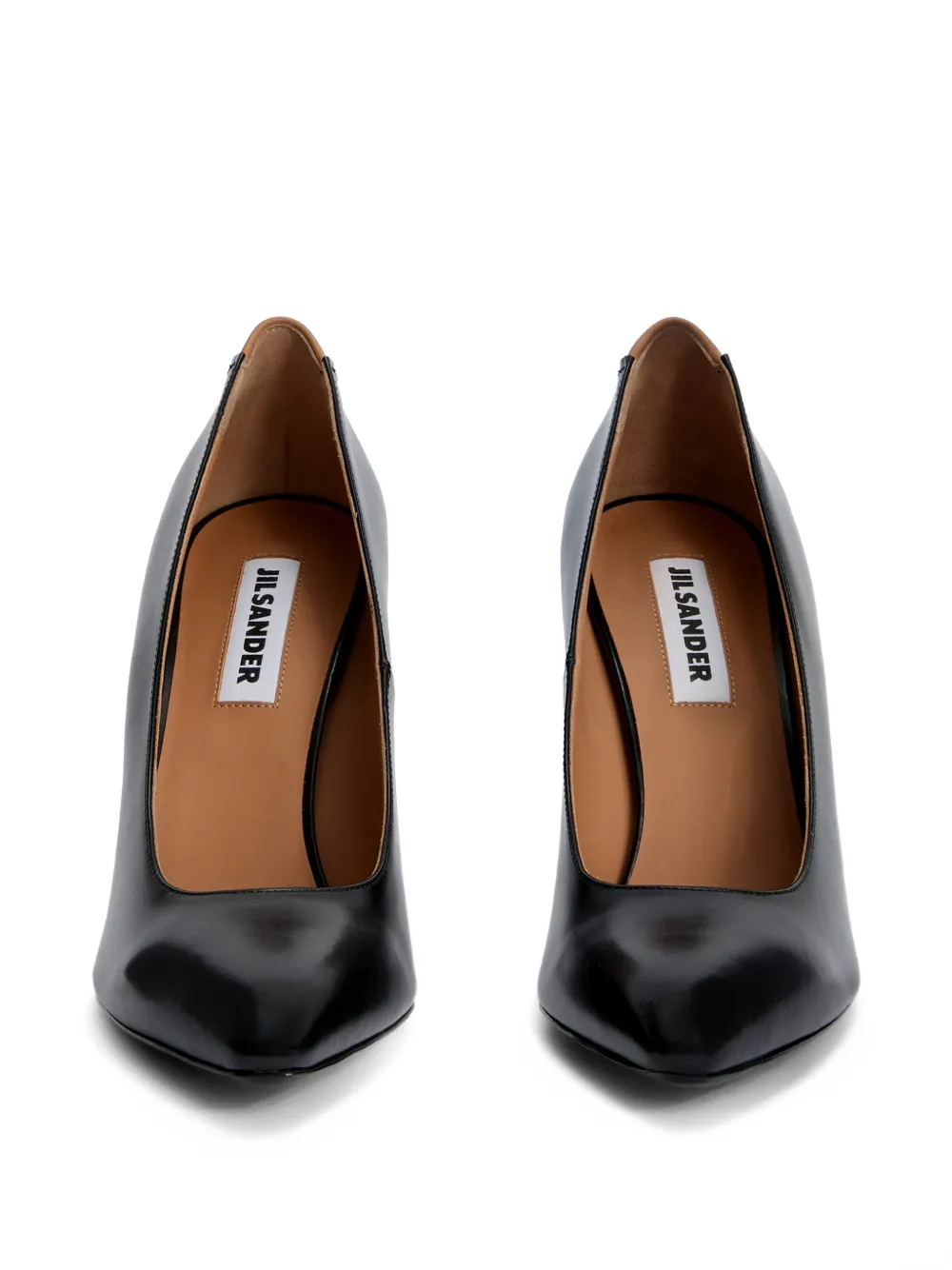 Jil Sander pointed-toe V-shaped back pumps Zwart