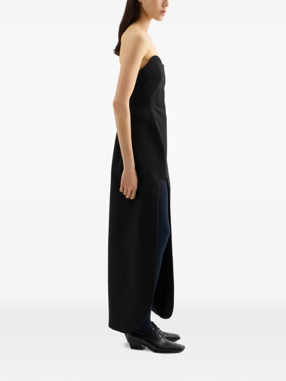 Jil Sander Sablé wollen bustier-jurk Zwart