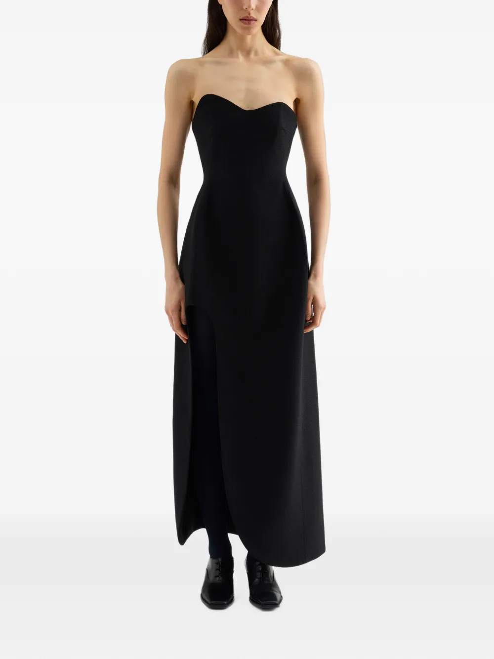 Jil Sander wool sablé bustier dress · 40