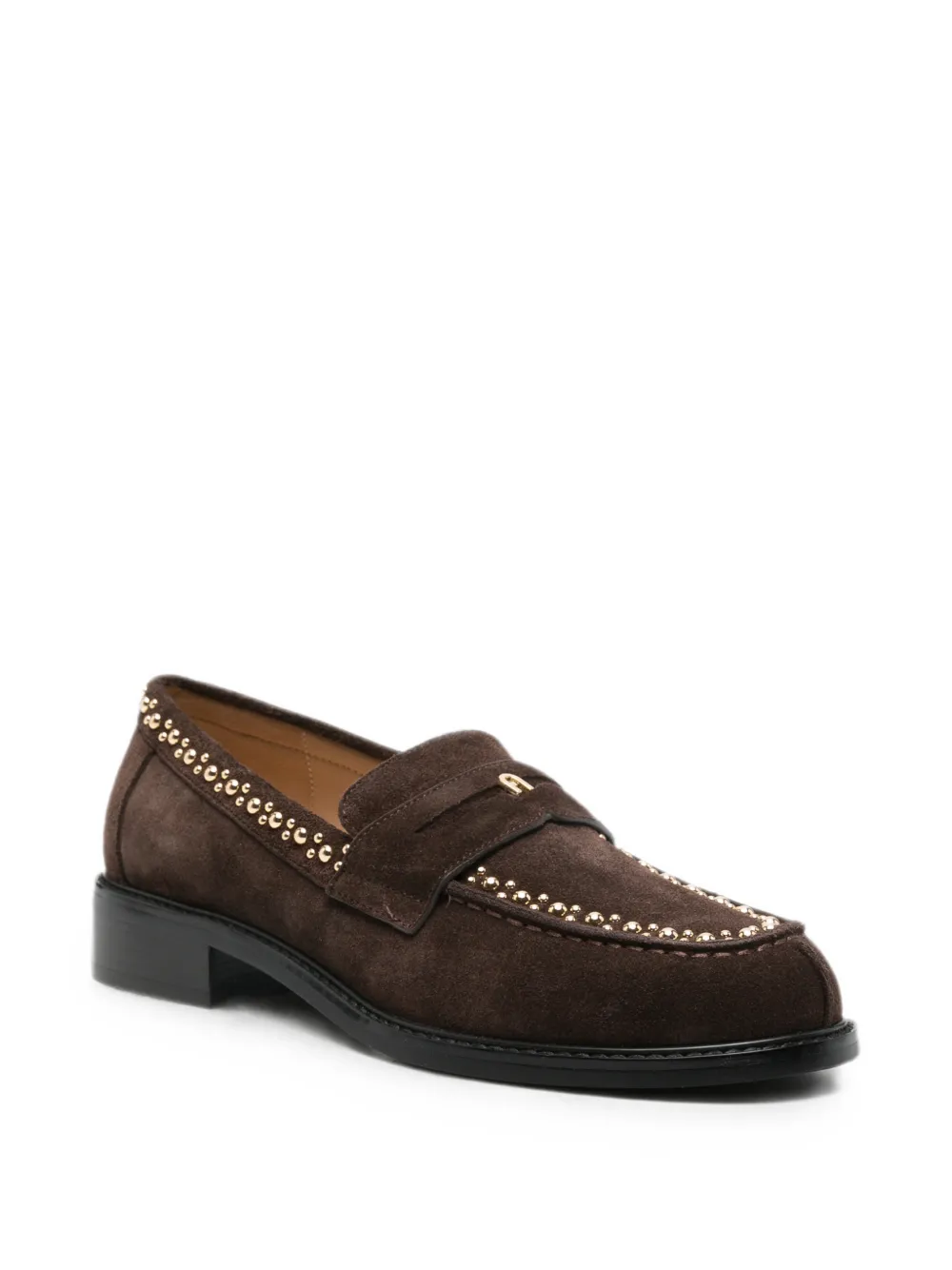 Furla College stud-embellished leather loafers Bruin