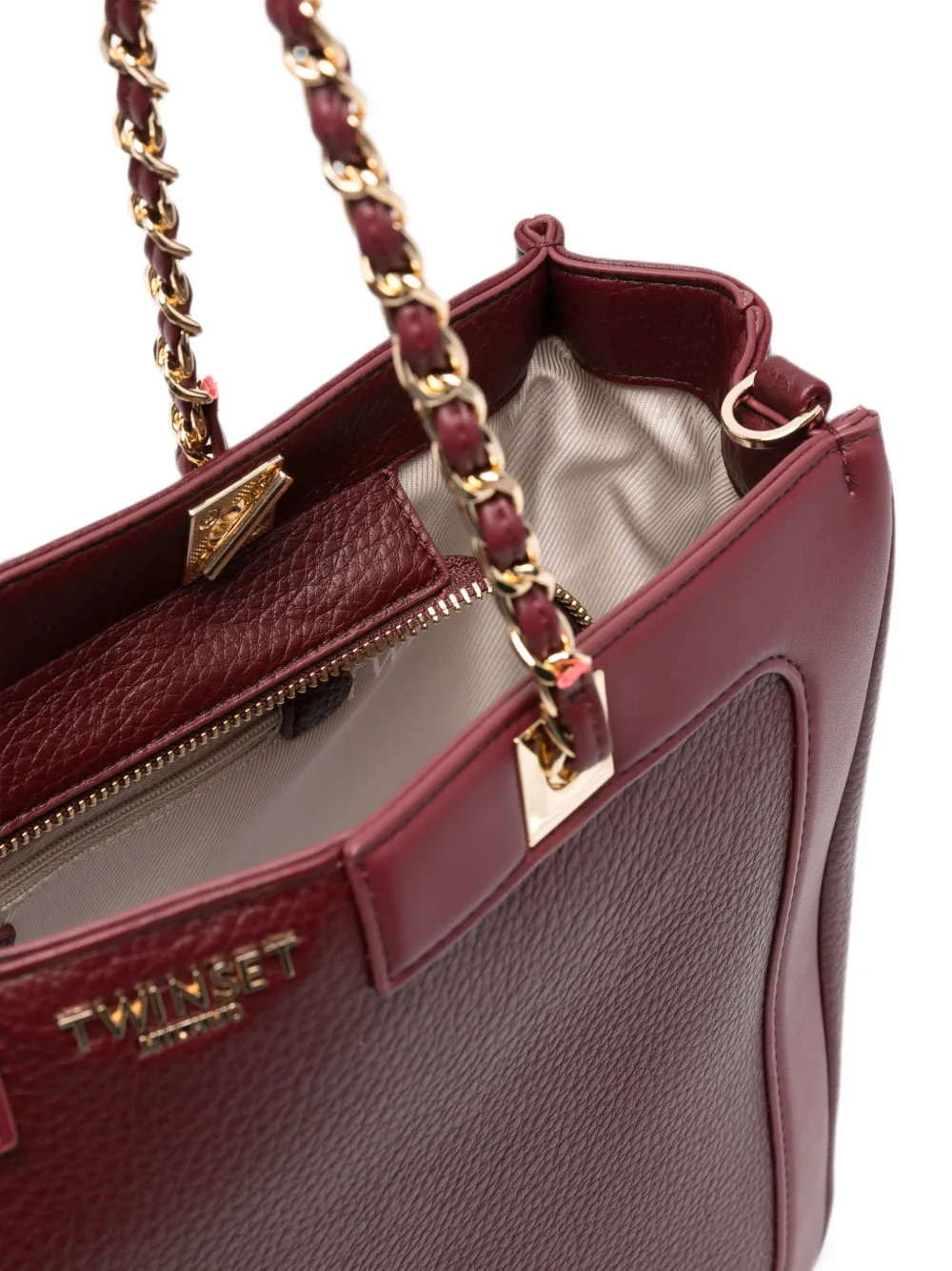 TWINSET Schoudertas met schakelketting en logodetail Rood