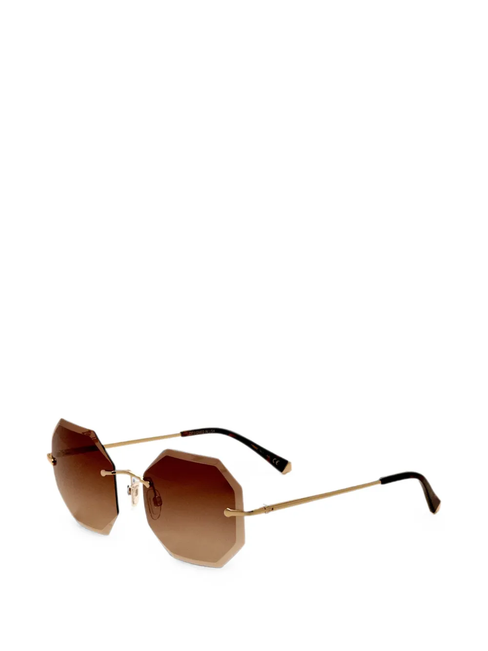 TURA x Kate Young Luna geometrische Sonnenbrille - Gold