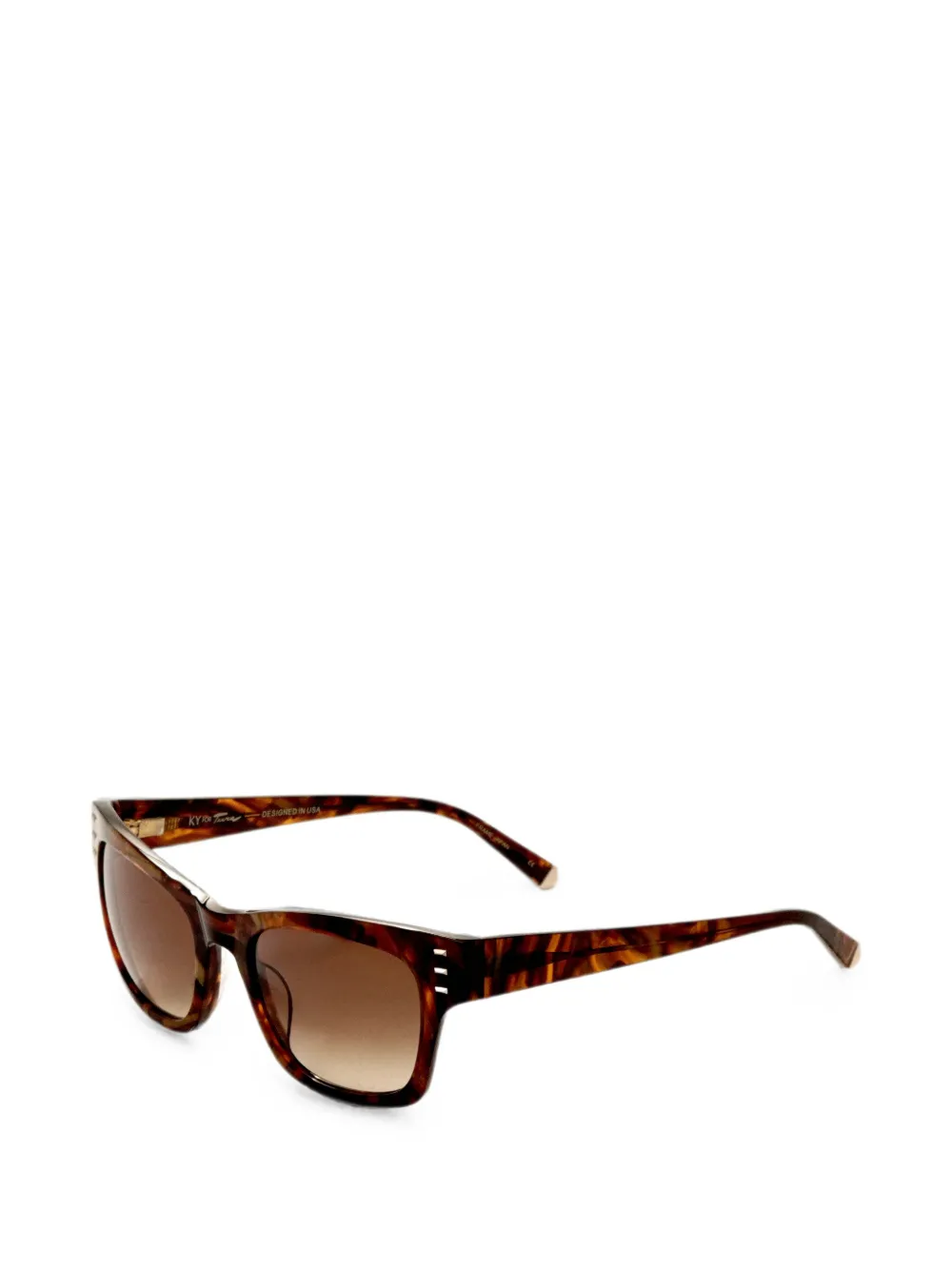 TURA x Kate Young Ramona Sonnenbrille mit eckigem Gestell - Braun