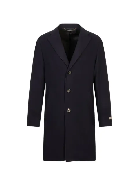 Canali single-breasted notched-lapels coat
