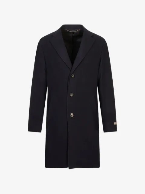 Canali single-breasted notched-lapels coat