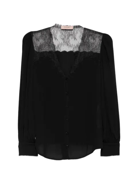 TWINSET lace-trim button-up blouse