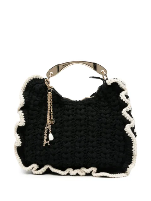 TWINSET crochet ruffled-trim tote bag