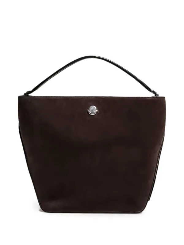 Moncler Carlo Suede Shoulder Bag in Brown