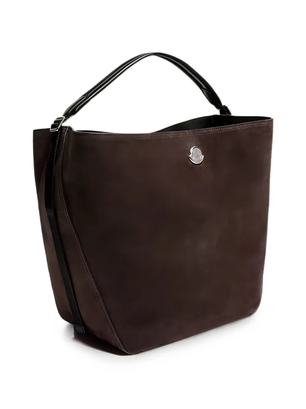 Moncler Carlo suède schoudertas Bruin