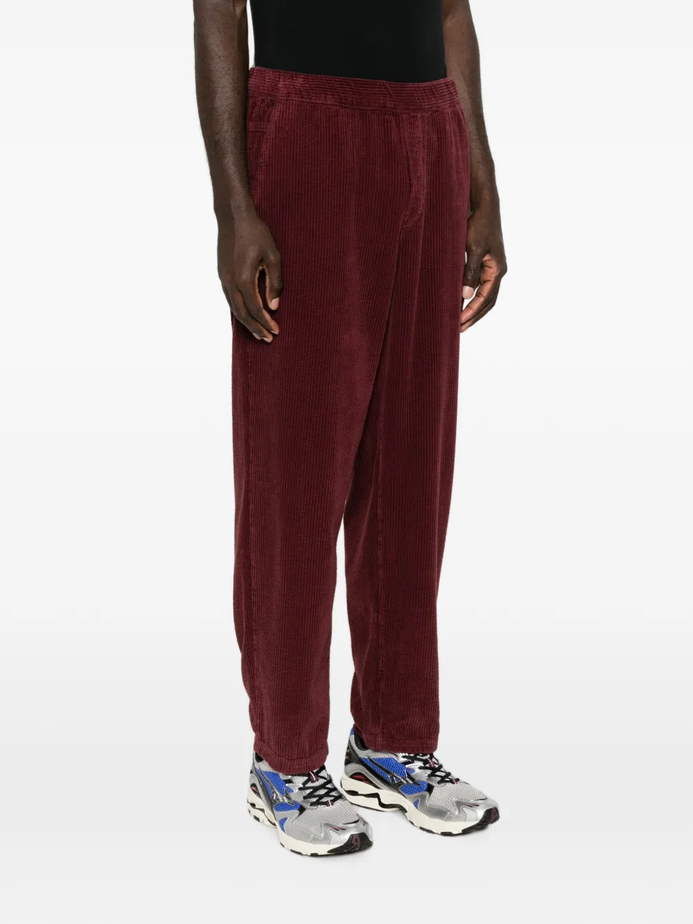 American Vintage Padow ribfluwelen straight broek Rood