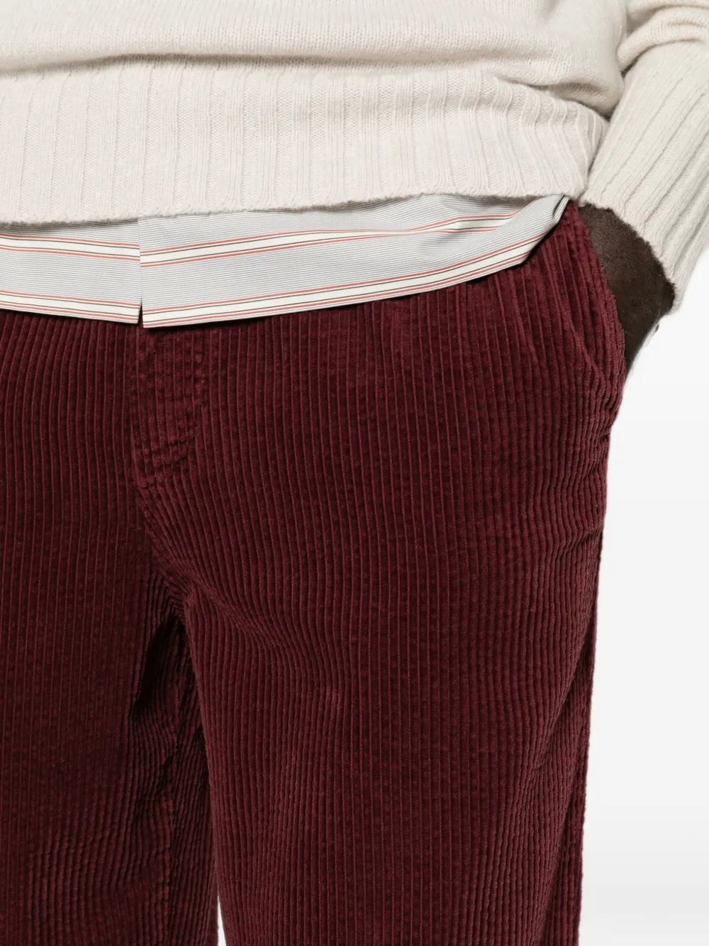 American Vintage Padow ribfluwelen straight broek Rood