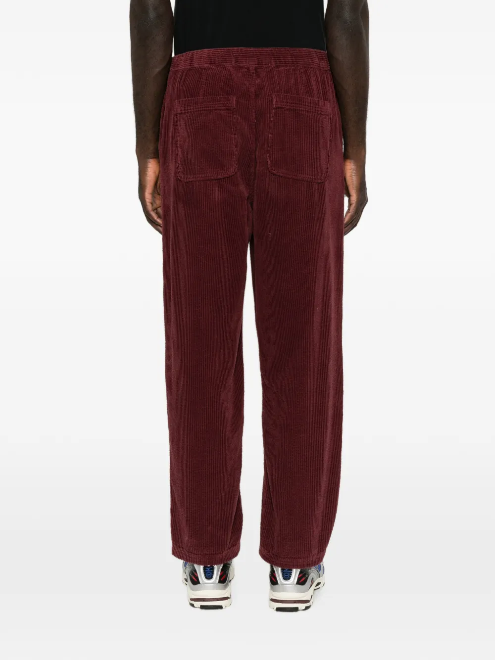 American Vintage Padow ribfluwelen straight broek Rood