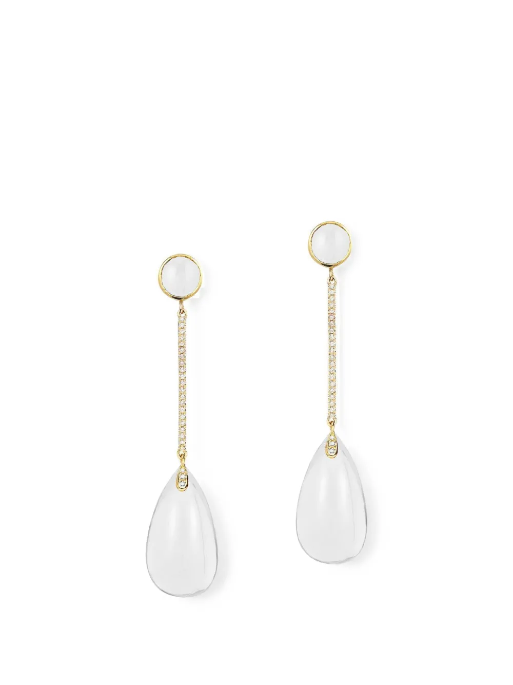 Goshwara Orecchini Naughty Moon con quarzo e diamanti - Oro
