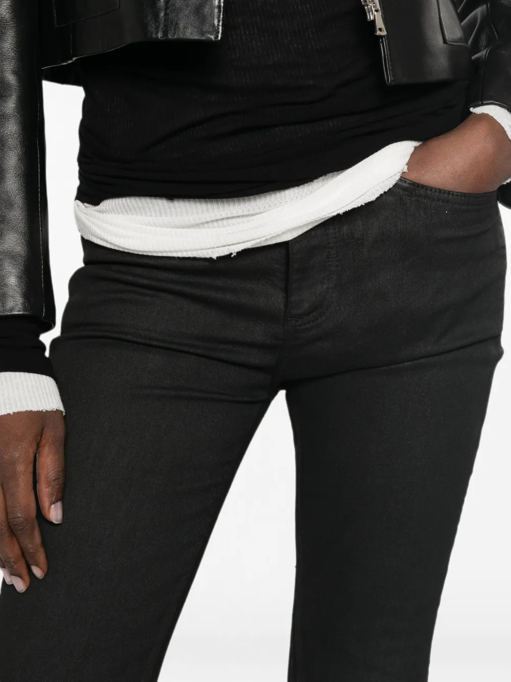 Thom Krom Gecoate flared broek Zwart