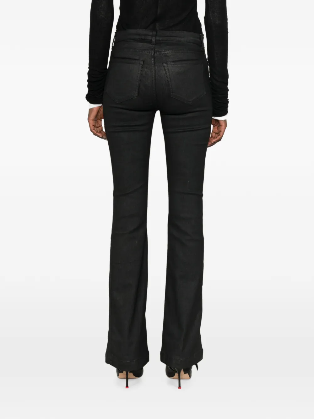 Thom Krom Gecoate flared broek Zwart