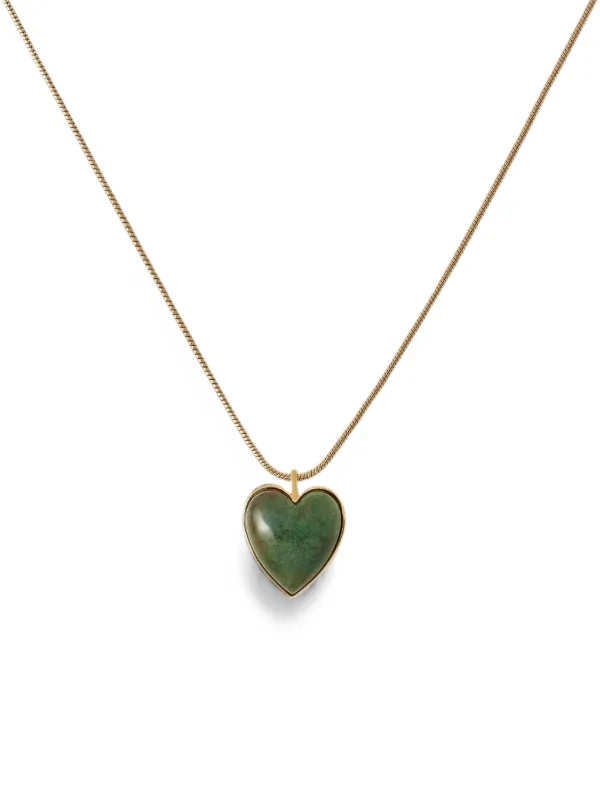 Jennifer Fisher Agate Heart Necklace in Green