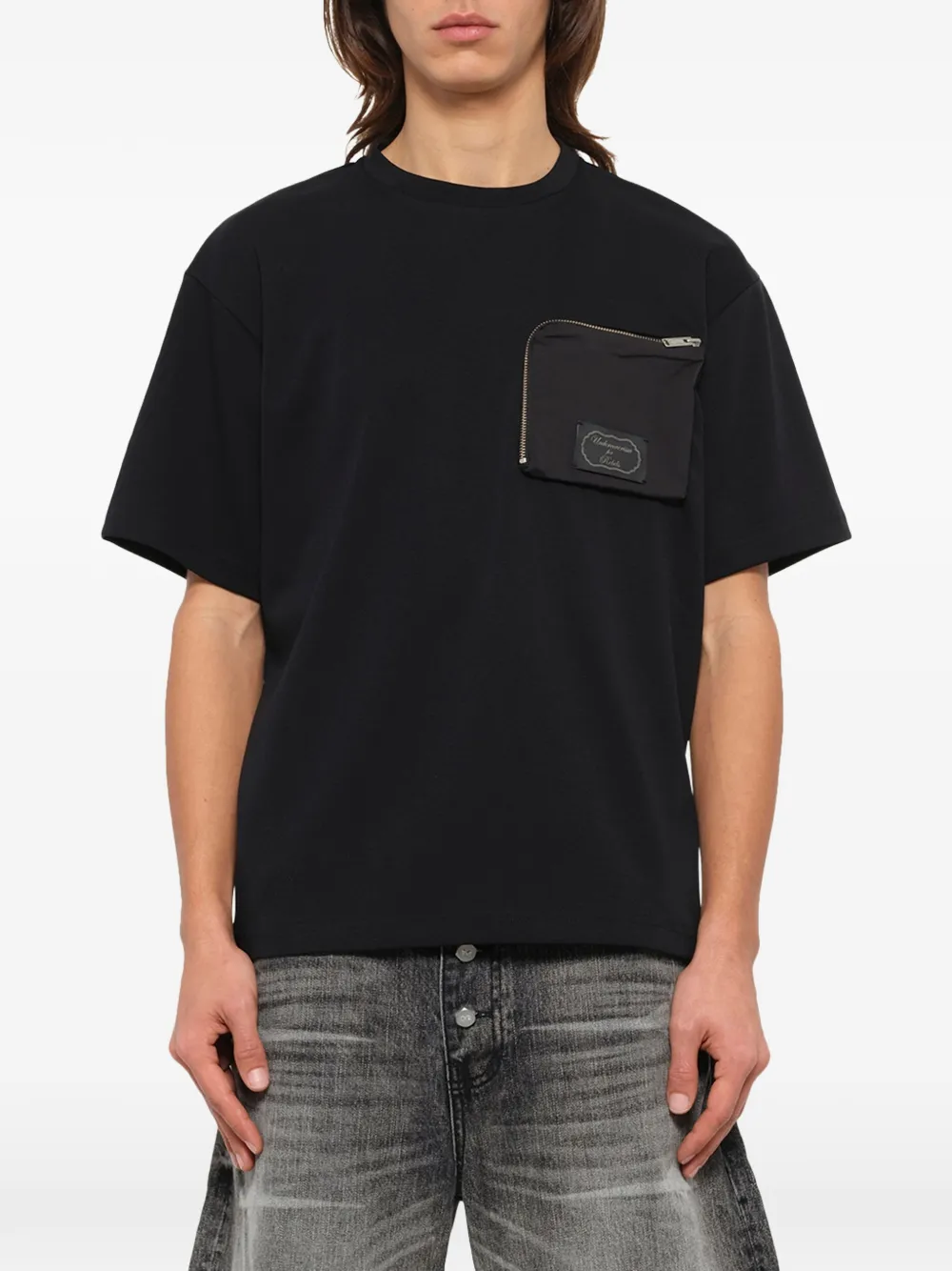 Undercover T-shirt met ritszak Zwart