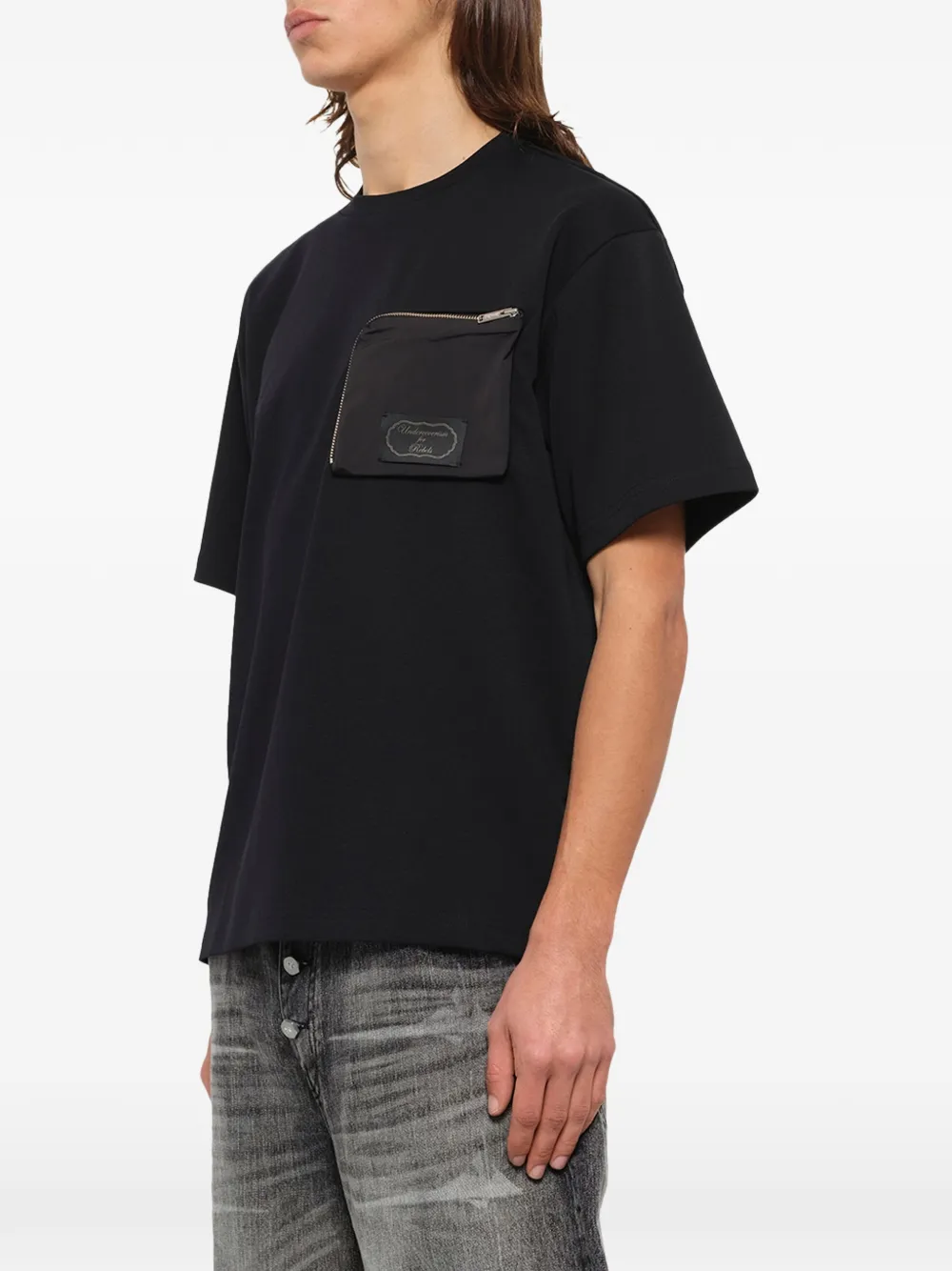 Undercover T-shirt met ritszak Zwart