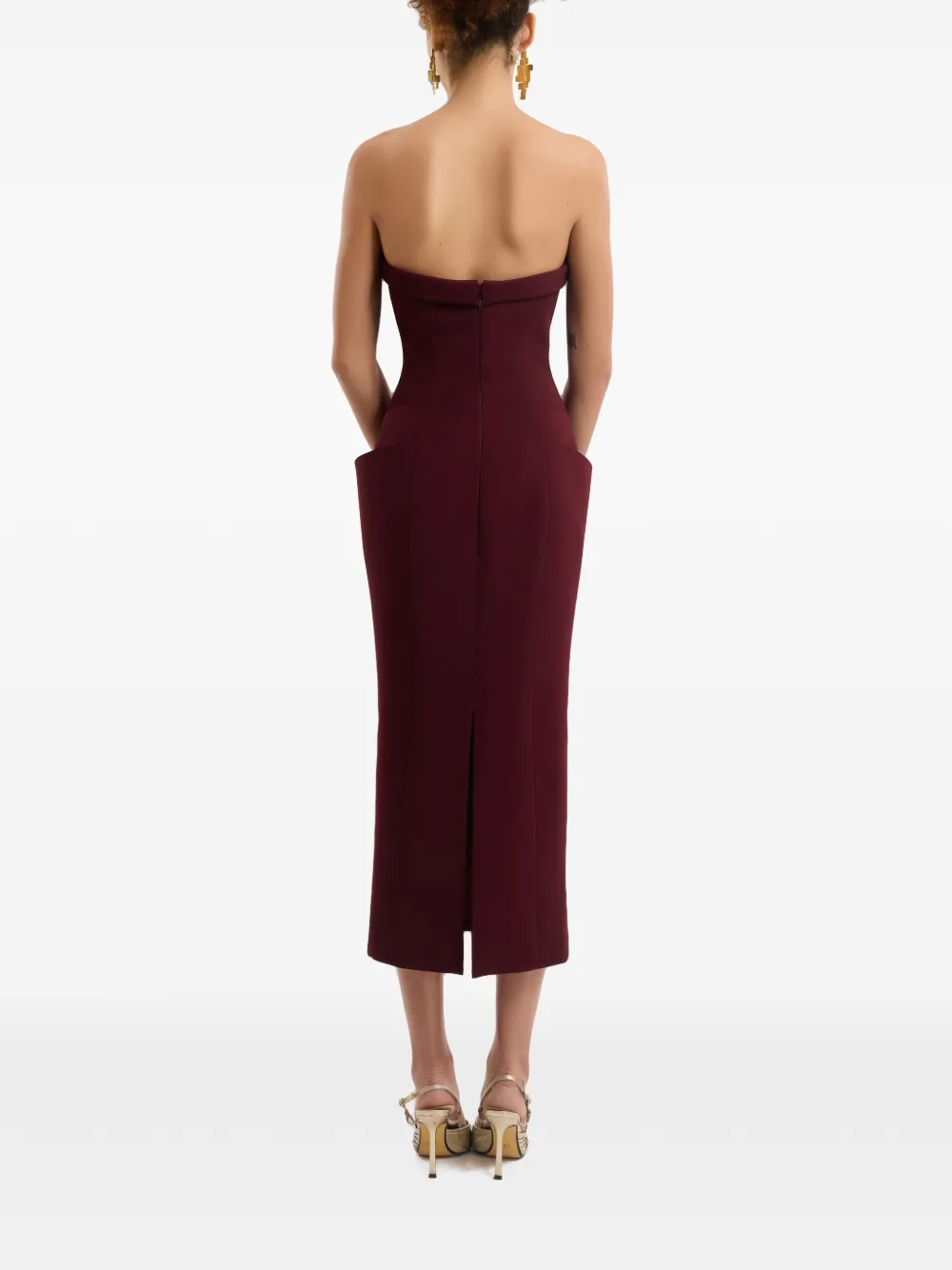 Gemy Maalouf Strapless jurk met zakdetail Rood