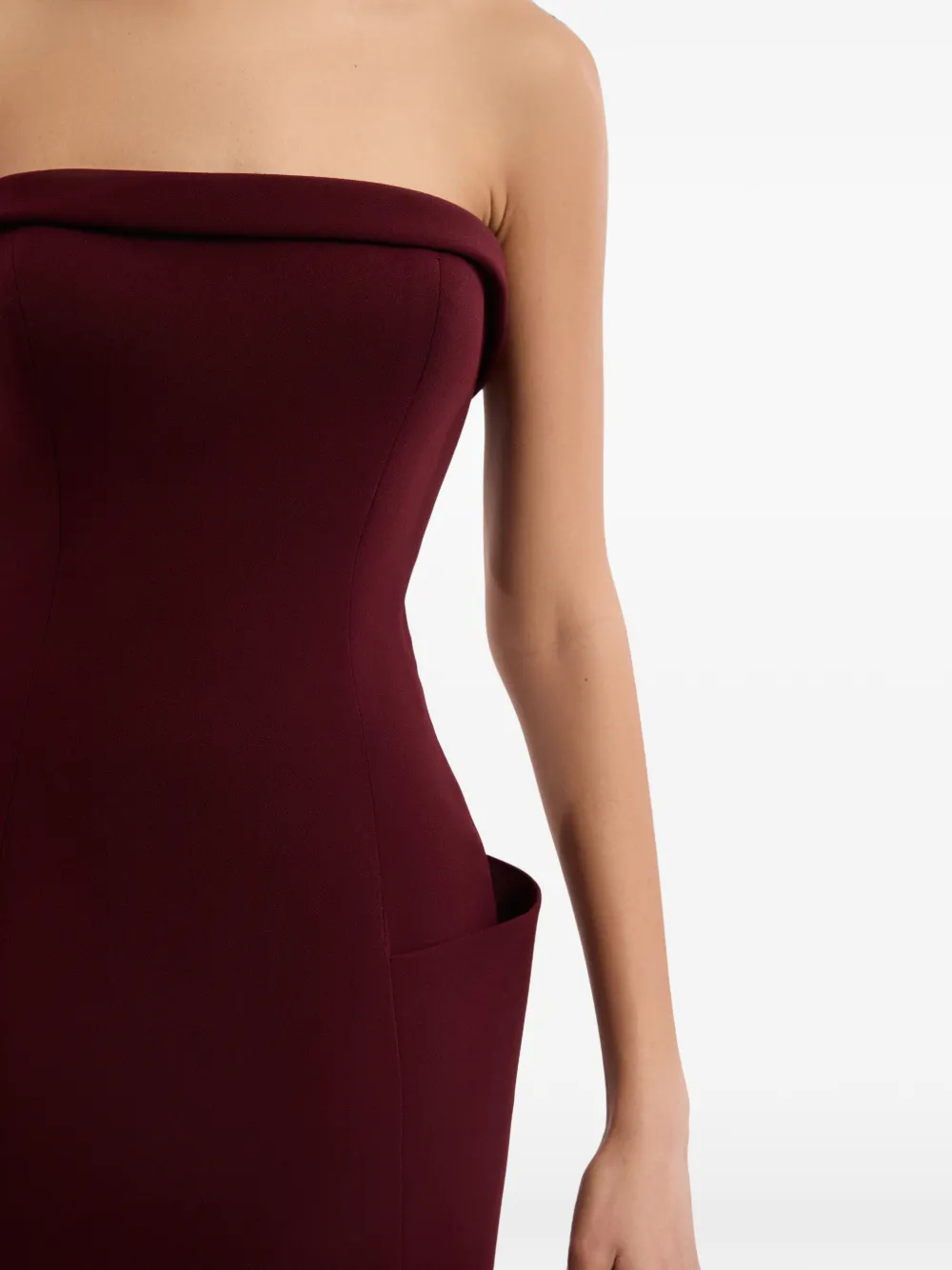 Gemy Maalouf Strapless jurk met zakdetail Rood