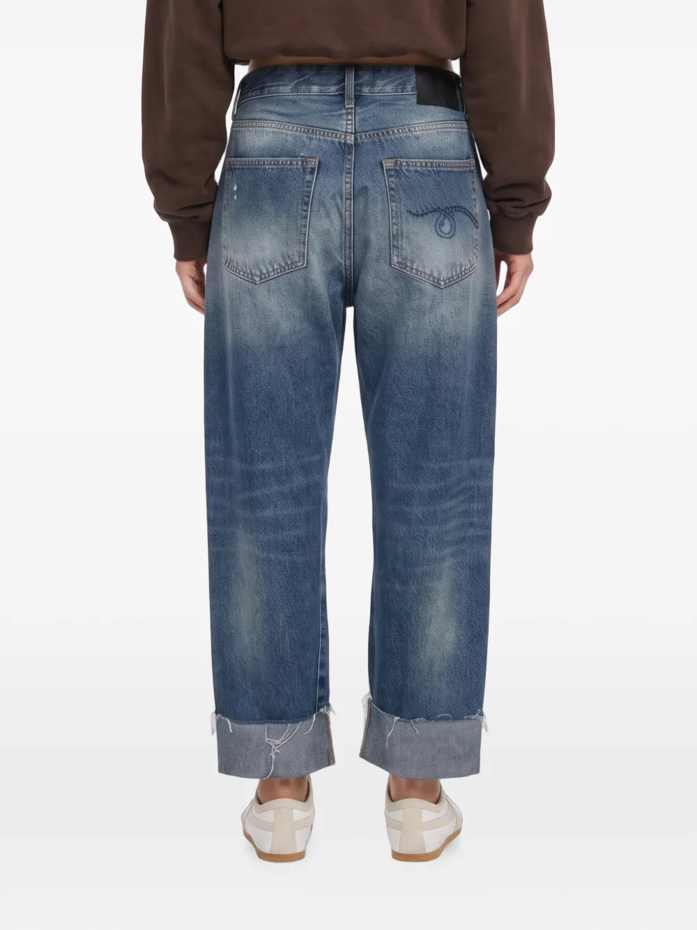 R13 Crossover jeans met franje Blauw