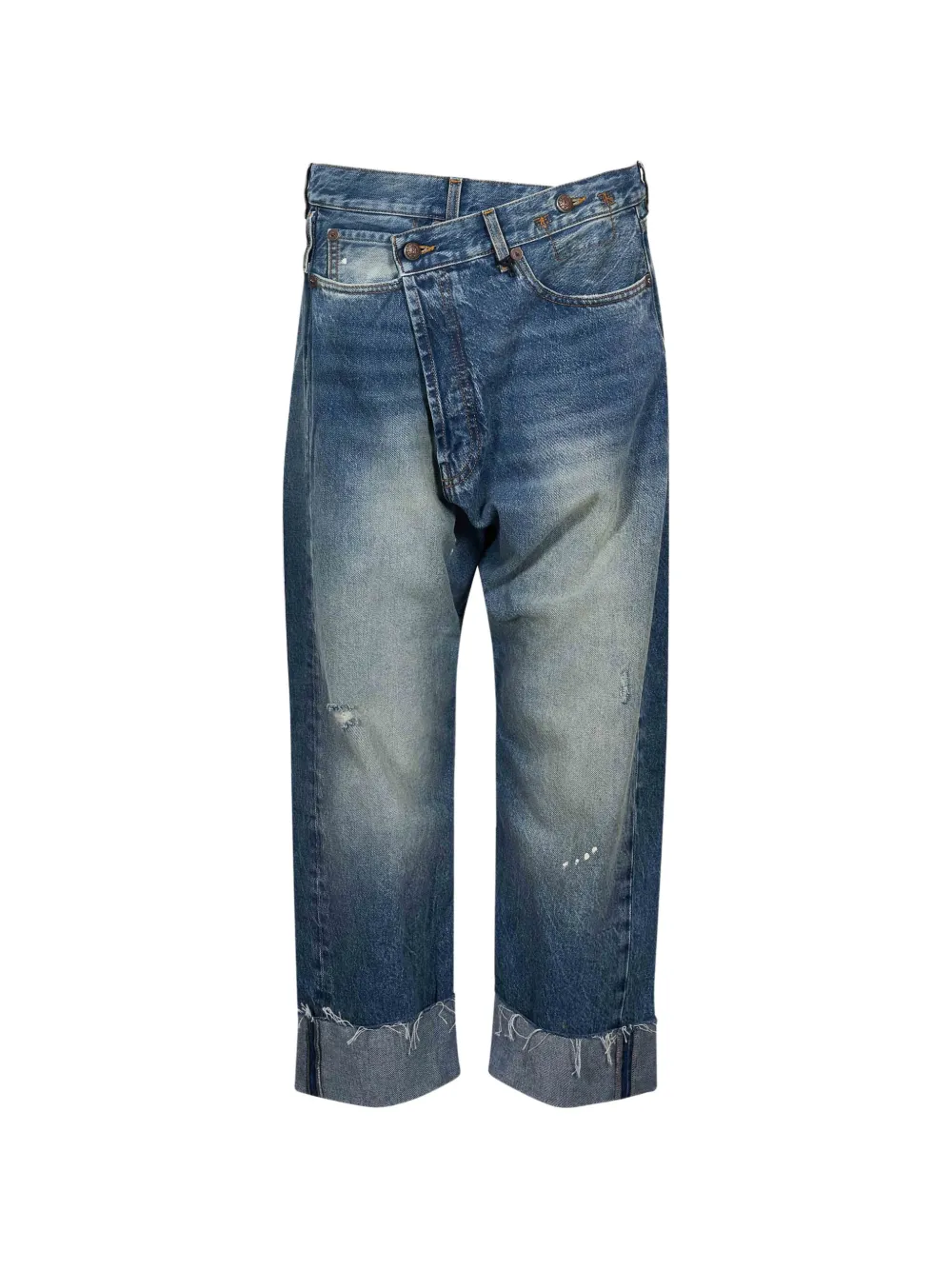 R13 Crossover frayed jeans - Blau
