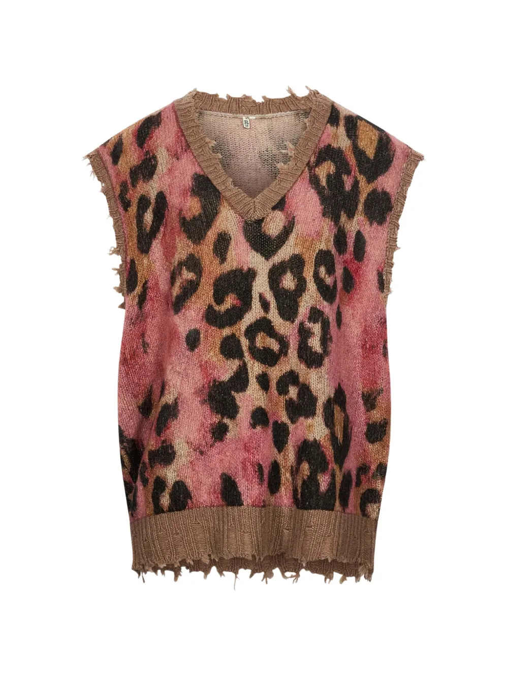 R13 leopard-print distressed sweater - Braun