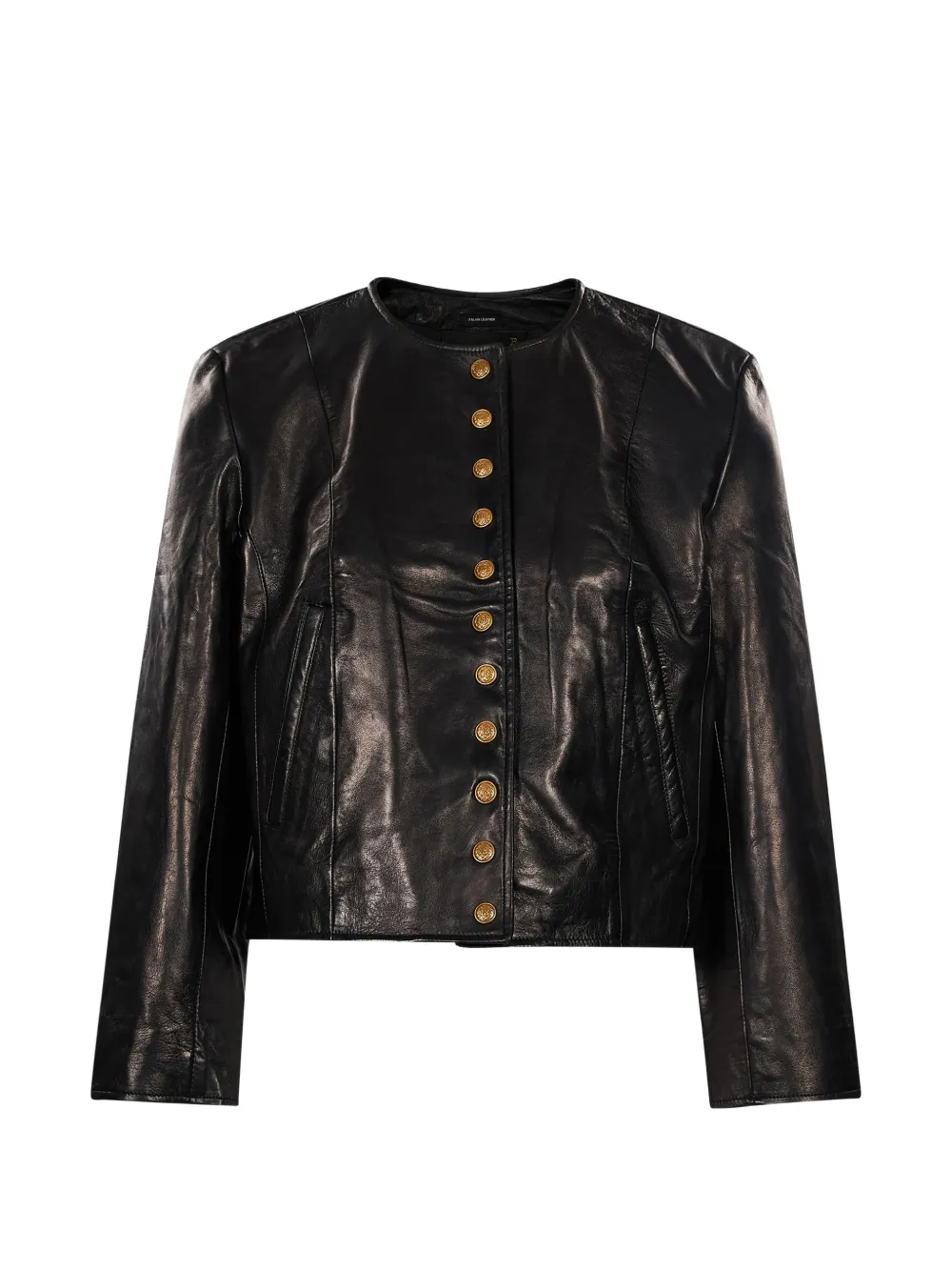 R13 button-up leather jacket - Nero
