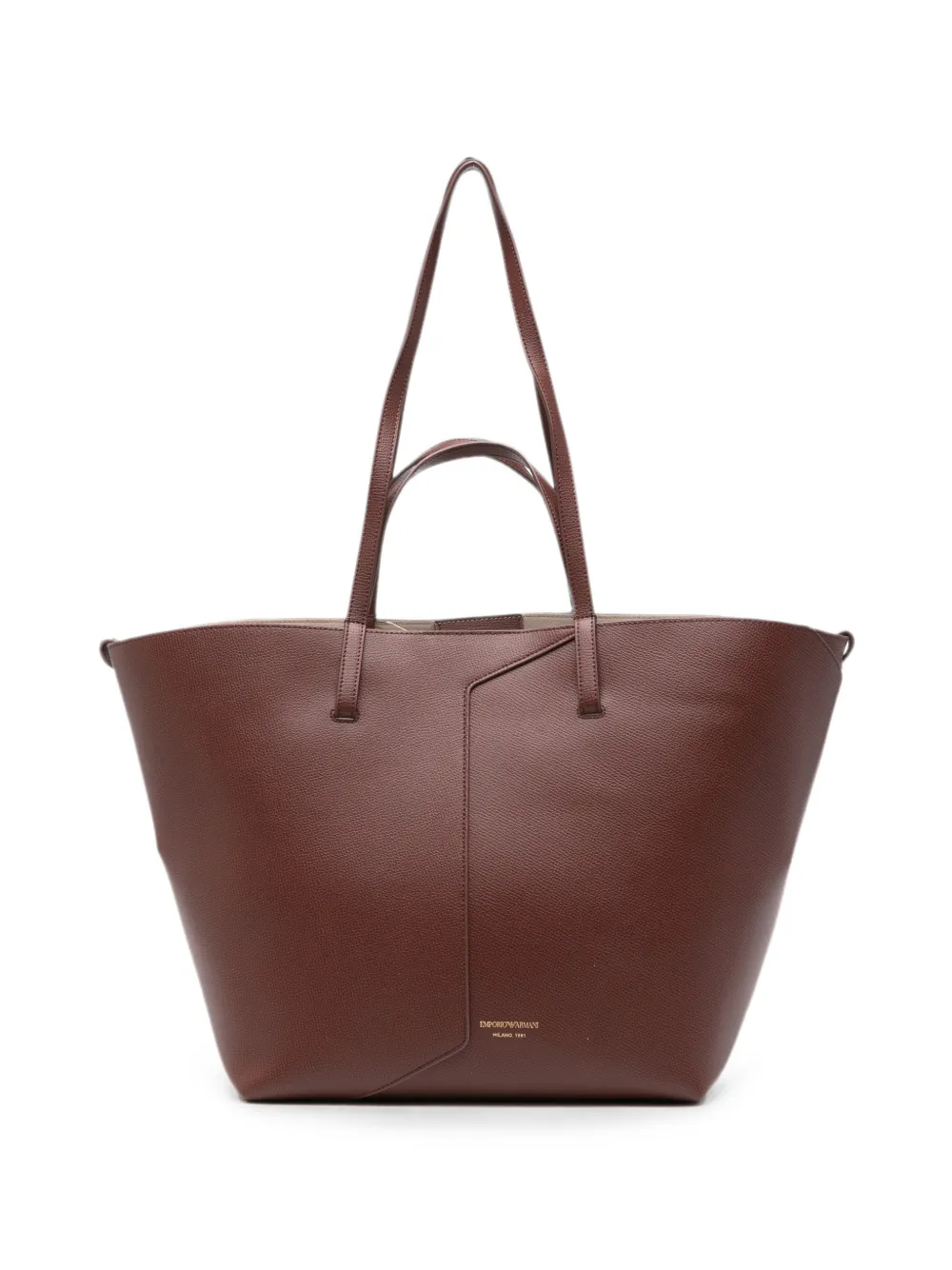 Emporio Armani leather tote bag - Marrone