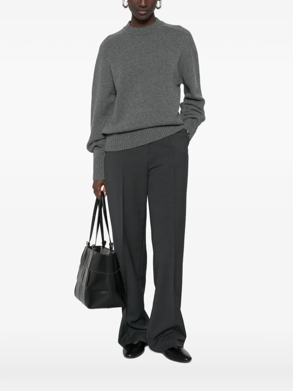 extreme cashmere Bourgeois ribgebreide trui Grijs