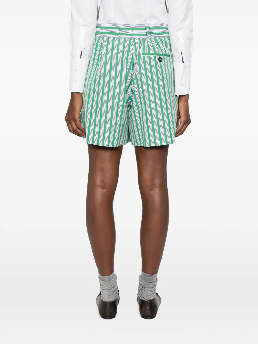 LOEWE Gestreepte shorts Groen