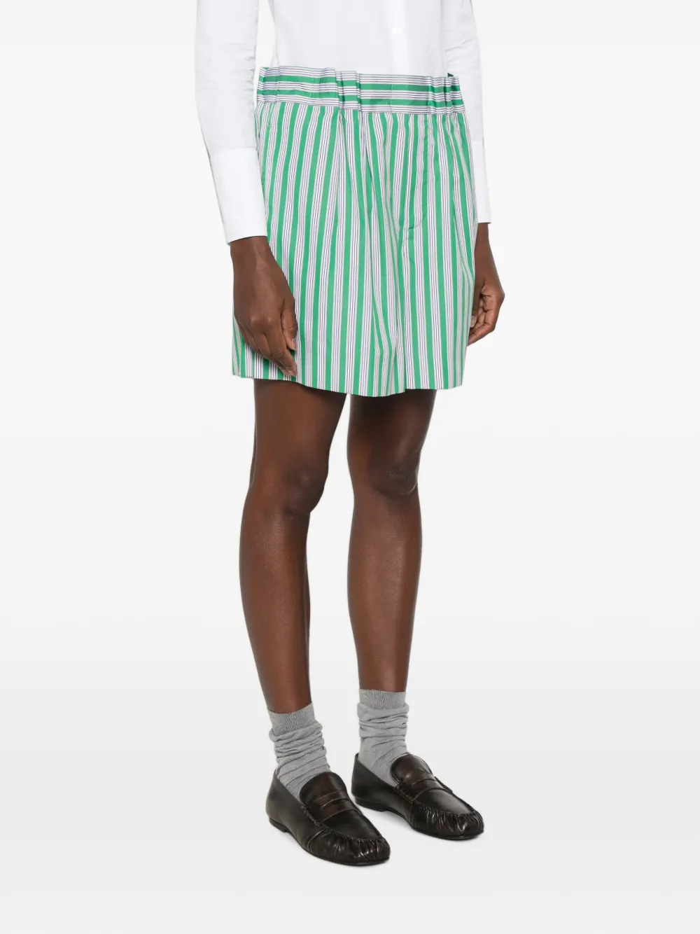 LOEWE Gestreepte shorts Groen