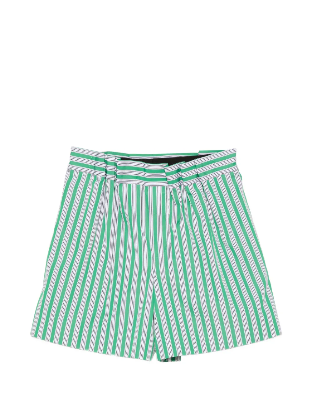 LOEWE striped pleated shorts - Verde