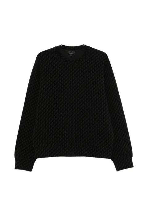 Emporio Armani monogram-pattern crew-neck sweater