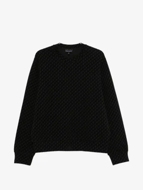 Emporio Armani monogram-pattern crew-neck sweater