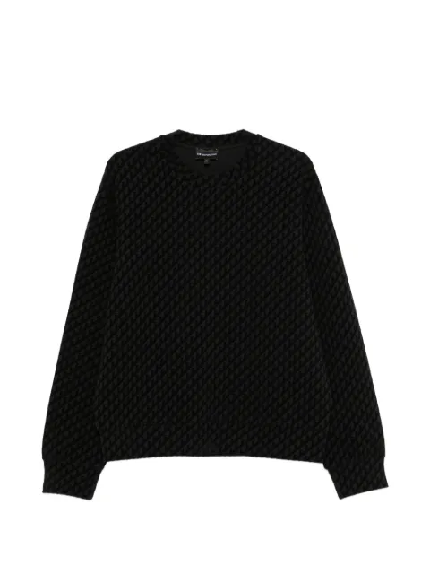 Emporio Armani monogram-pattern crew-neck sweater