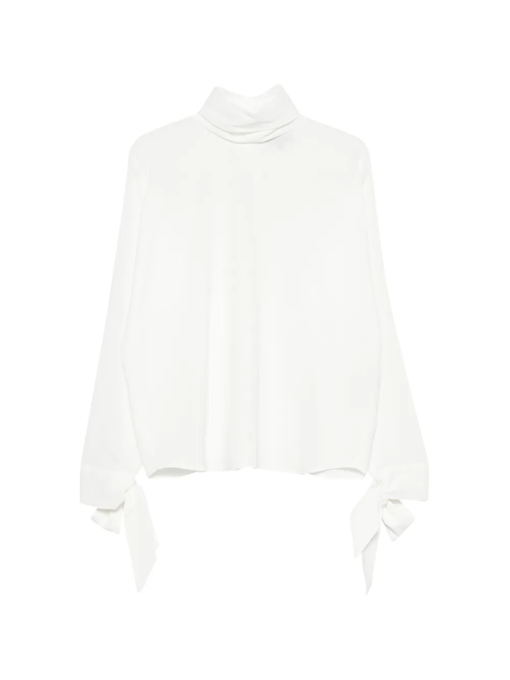 Emporio Armani bow-cuff high-neck blouse - Bianco