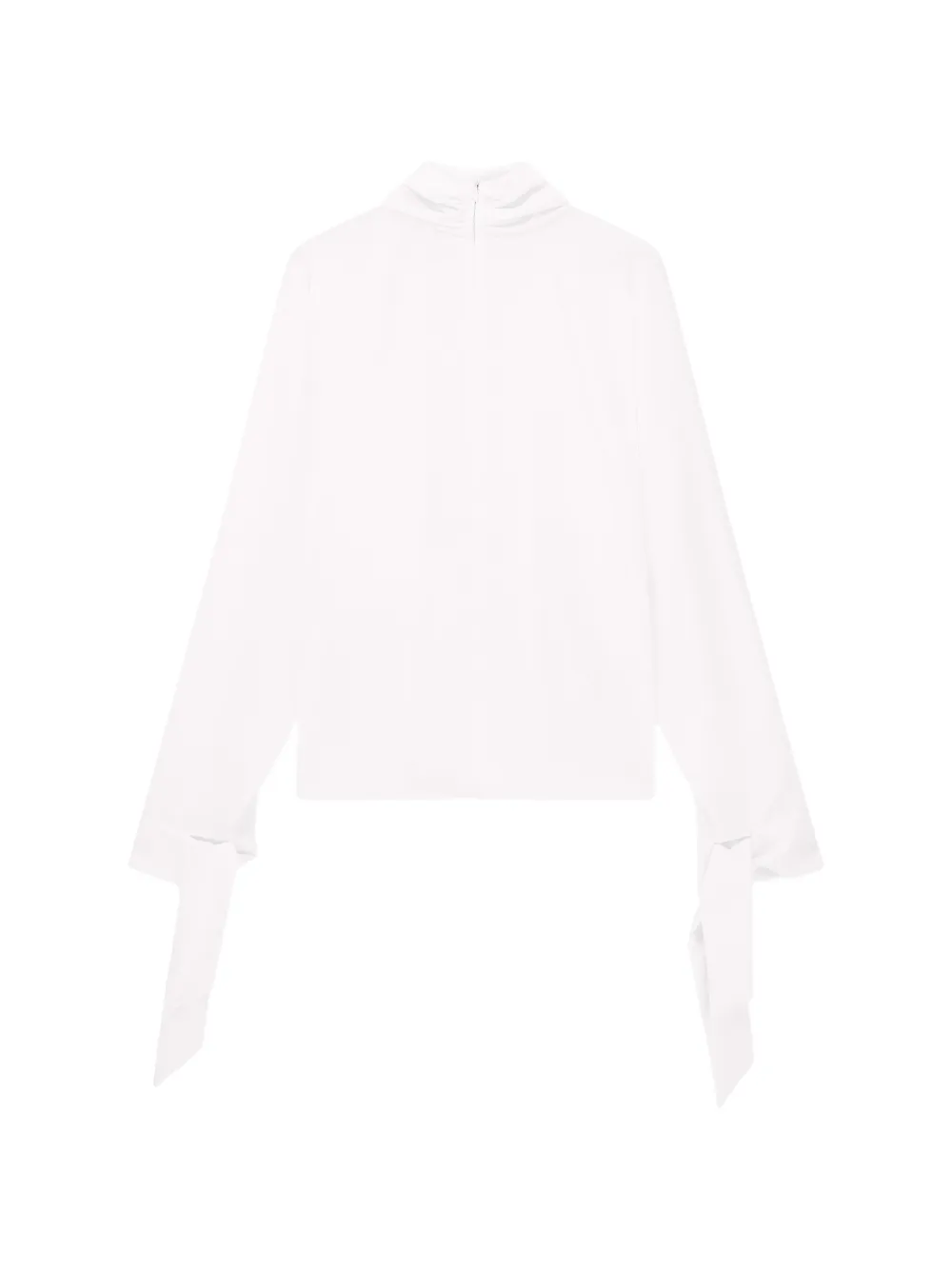 Emporio Armani bow-cuff high-neck blouse - Bianco