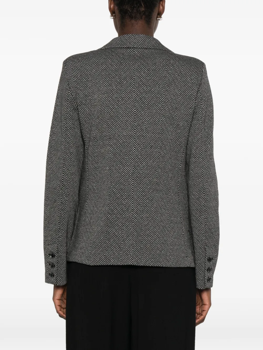 Emporio Armani Jack met visgraatpatroon en enkele rij knopen Grijs