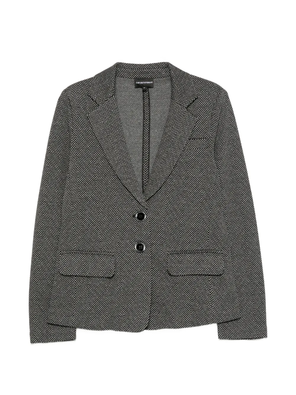 Emporio Armani herringbone-pattern single-breasted jacket - Grau