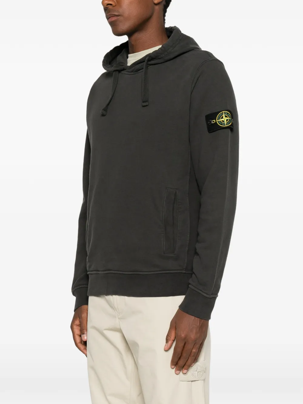 Stone Island Hoodie met logopatch Grijs