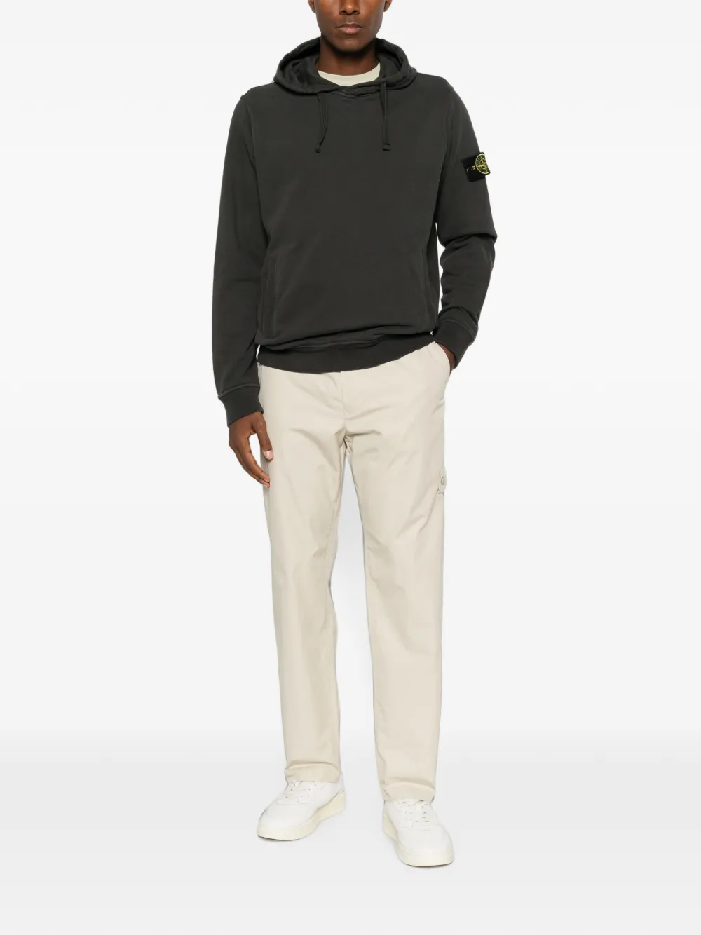Stone Island Hoodie met logopatch Grijs