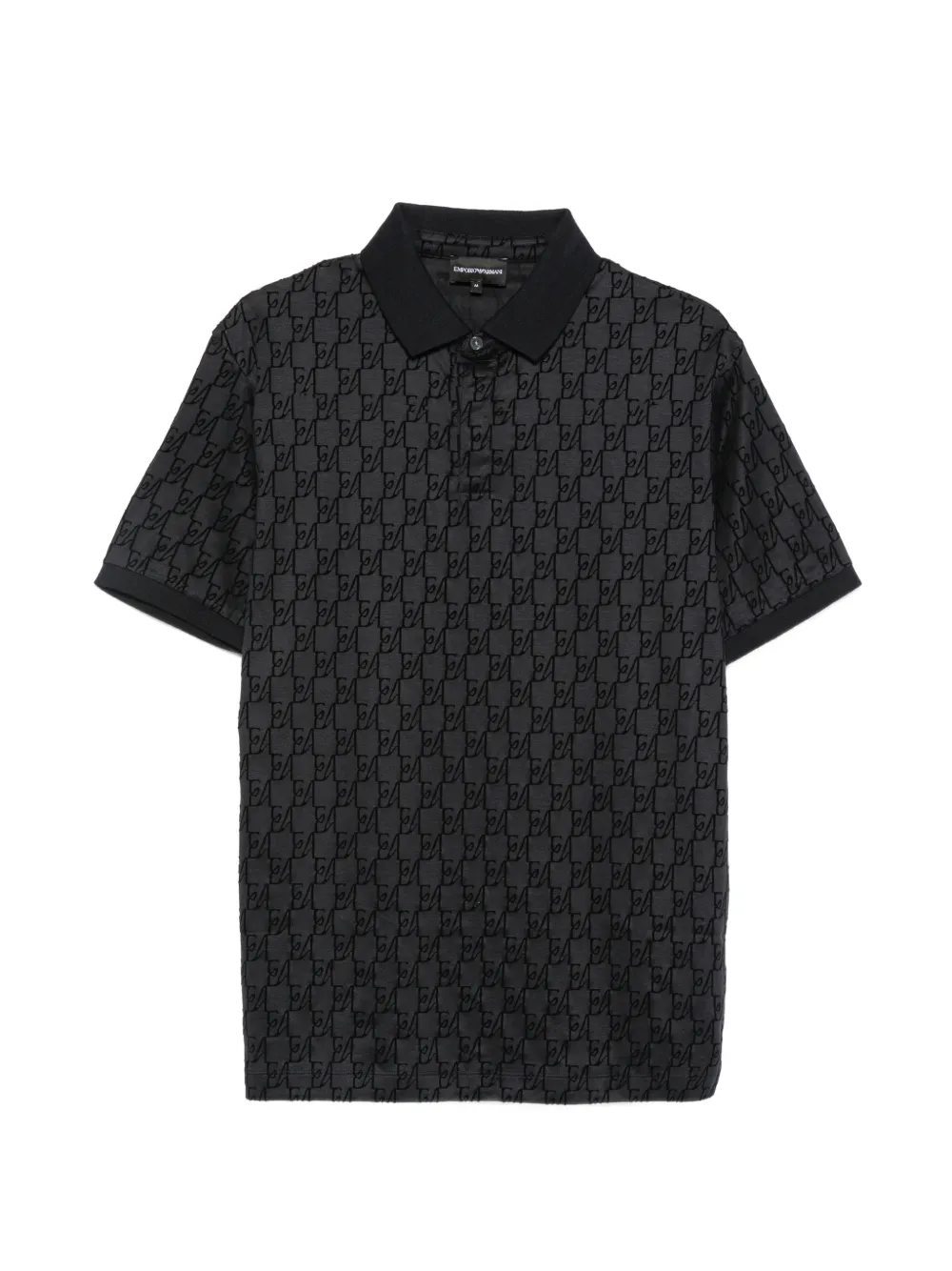 Emporio Armani logo-monogram short-sleeve polo shirt - Nero