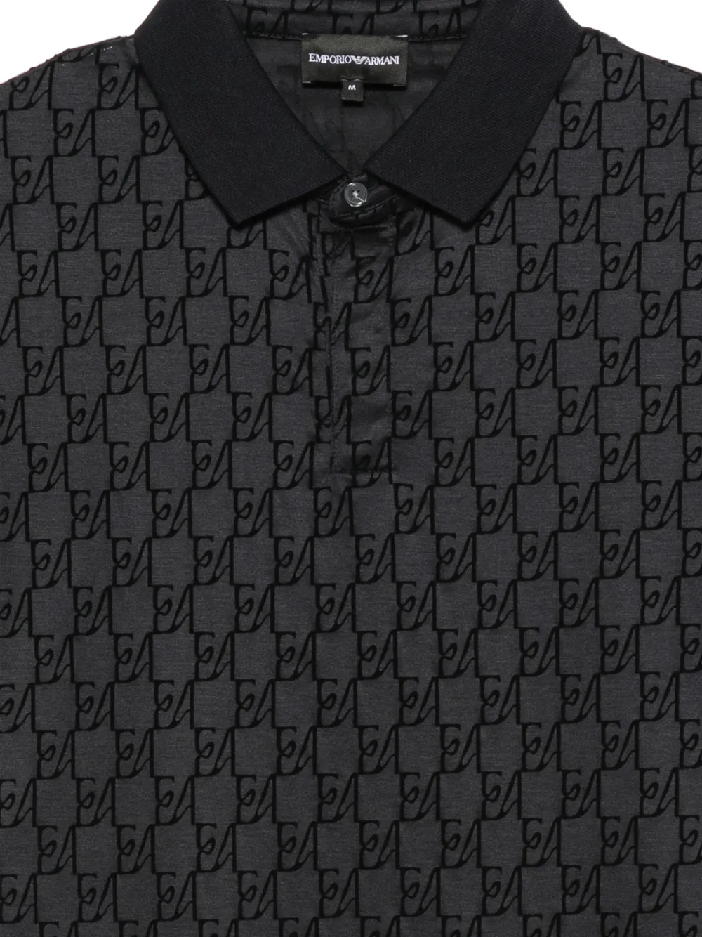 Emporio Armani Poloshirt met logo-monogram Zwart