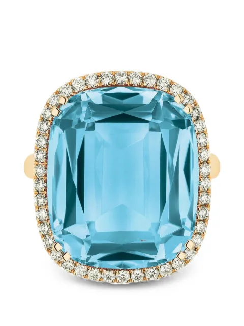 Goshwara Gossip blue topaz and diamond ring
