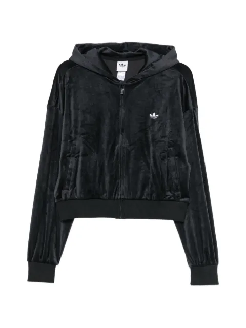 adidas velour zip-up hoodie