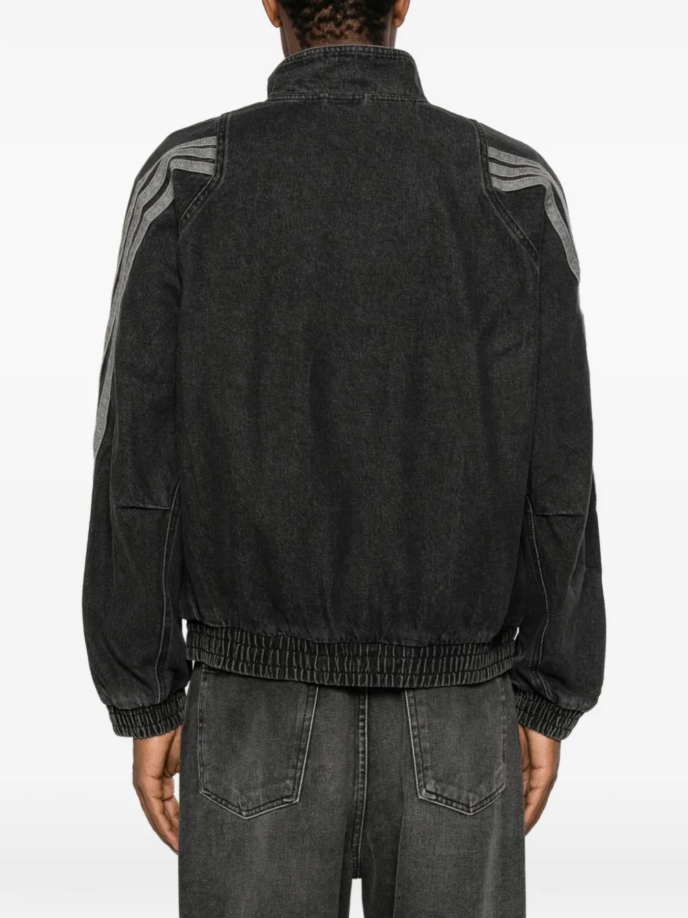 adidas Denim jack met geborduurd logo en rits Zwart