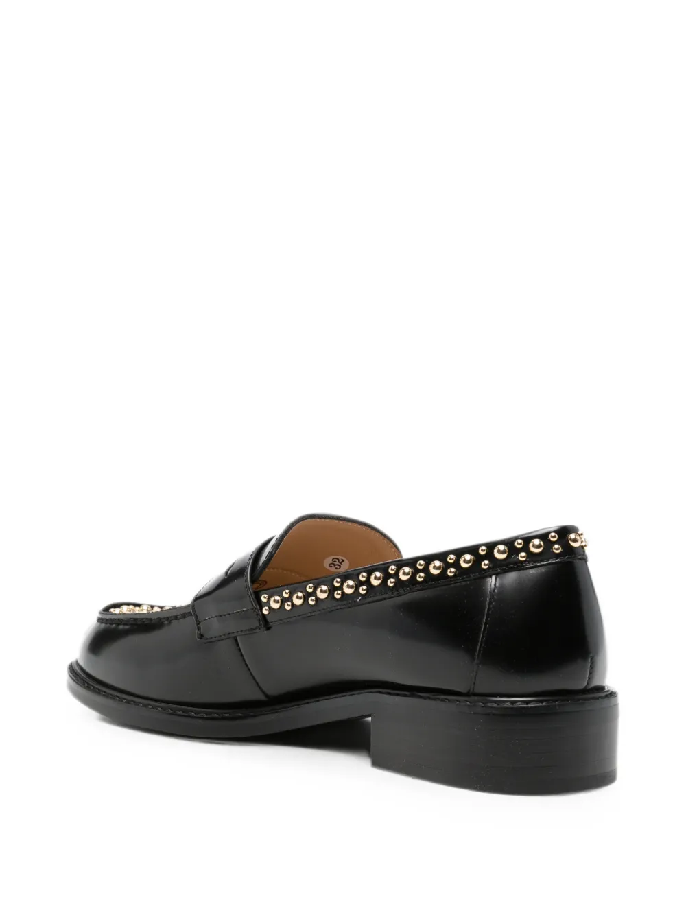 Furla studded leather loafers Zwart