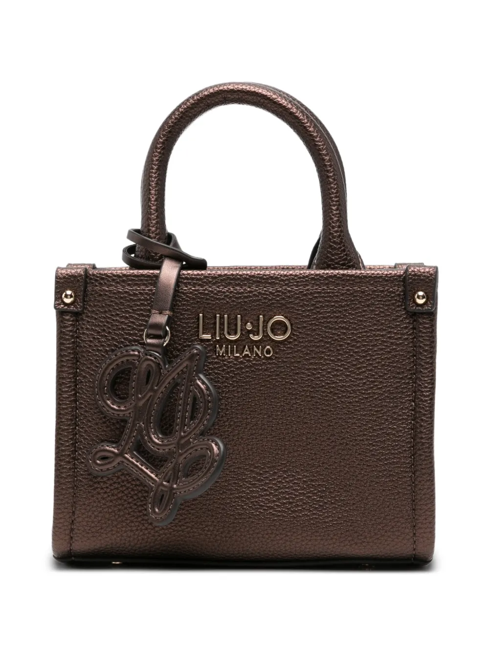 LIU JO logo-plaque pebbled tote bag - Marrone